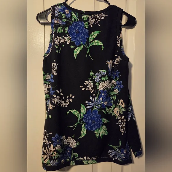 Ann Taylor Black and Blue Floral Tank Top - Picture 6 of 6